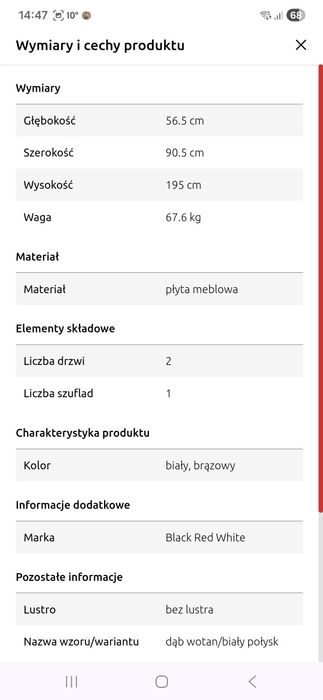Pilne Szafa Zele Black Red White z szufladą
