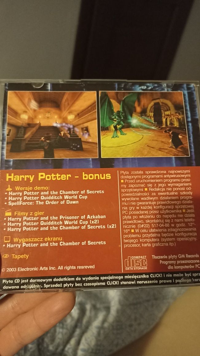 Harry Potter bonus płyta CD pc