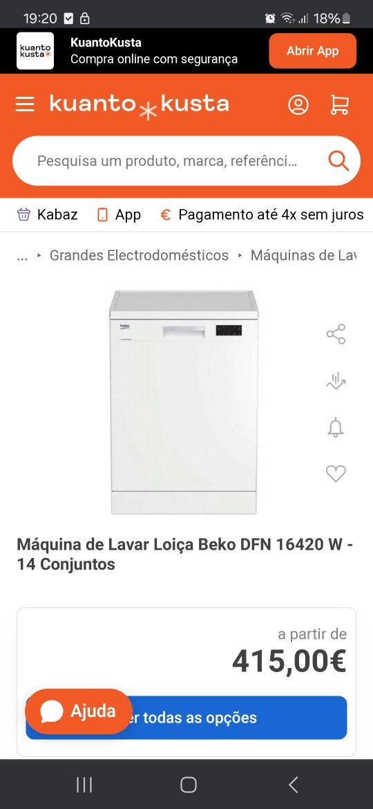 Maquina lavar loiça beko DFN16420W