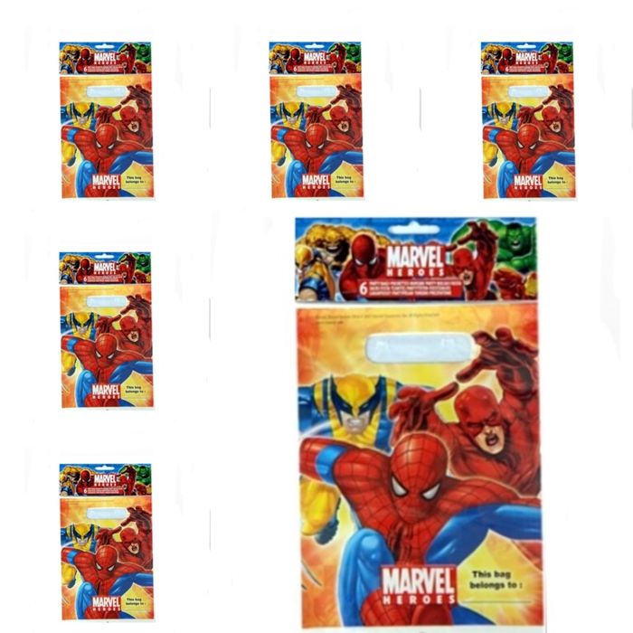 Torebka foliowa na prezent 24x17cm 6szt Marvel Heroes Spiderman