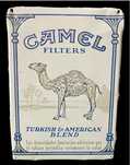 Folheado antigo, placa com relevo de tabaco Camel. Original