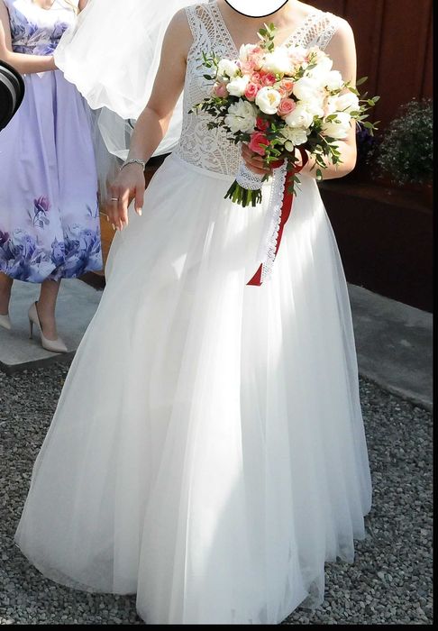 Suknia ślubna + welon r.38