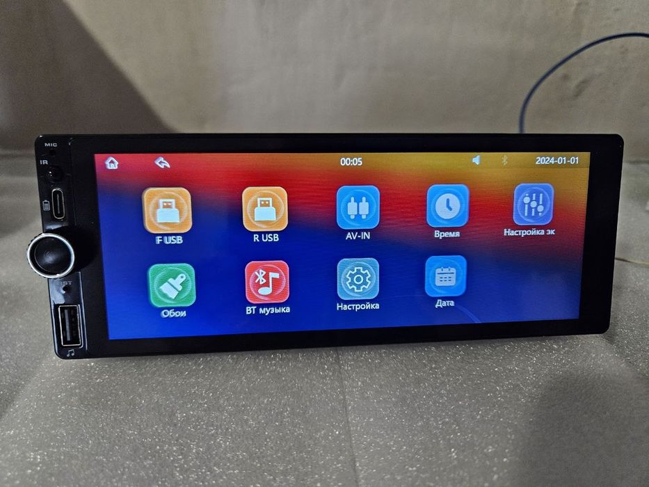 Автомагнітола сенсорна 1din Android Auto Carplay 6.9" Bluetooth Mirror