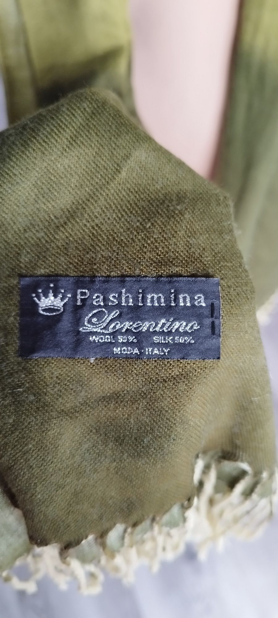 Pashmina długi szal 50% wełny ,50% jedwab