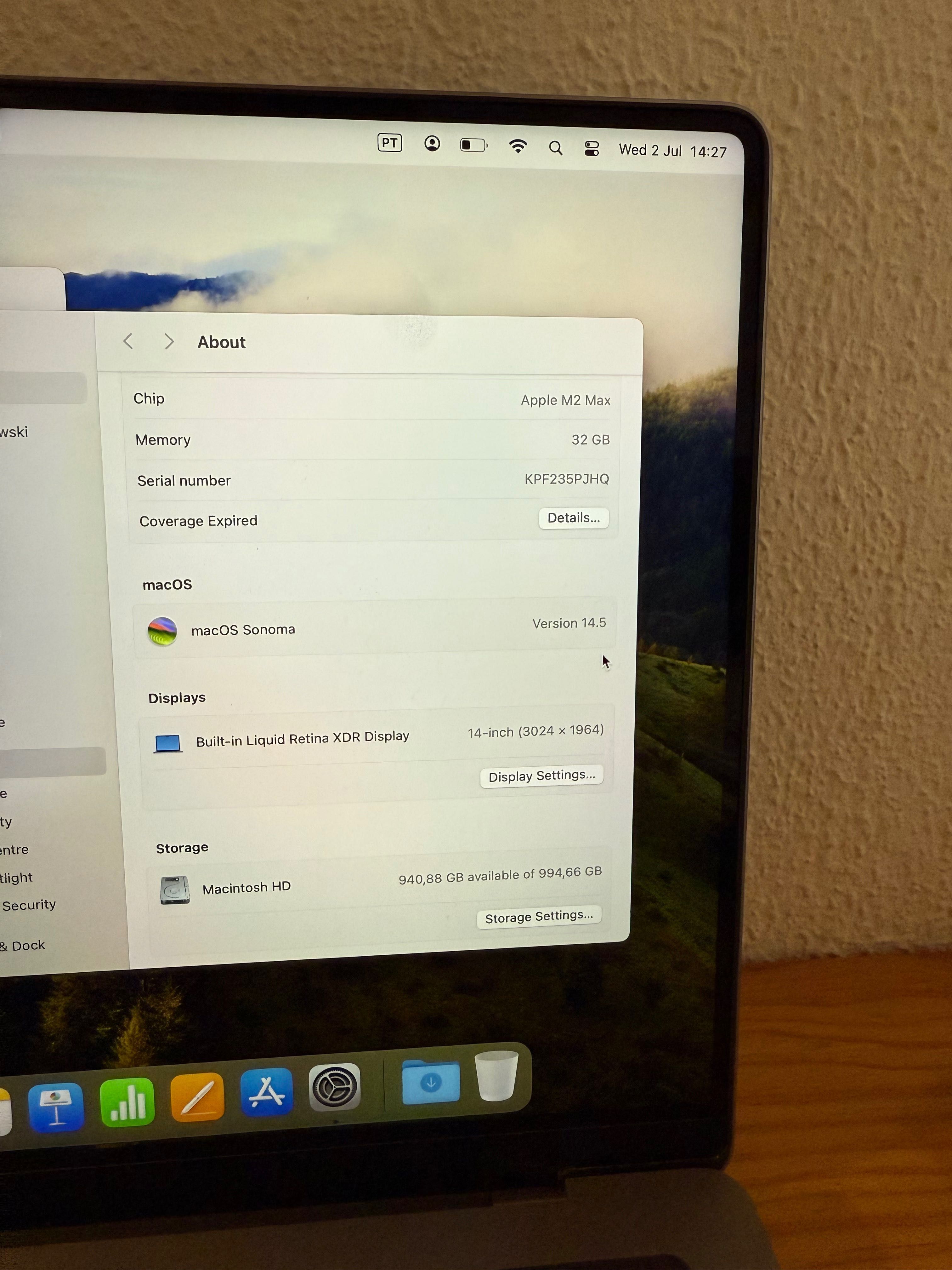 14" MacBook Pro M2 MAX 32GB/1TB A2779 Cinzento Sideral, venda C/FATURA