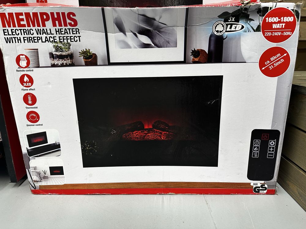 Lareira Elétrica Memphis 1800W – Nova, Nunca Usada