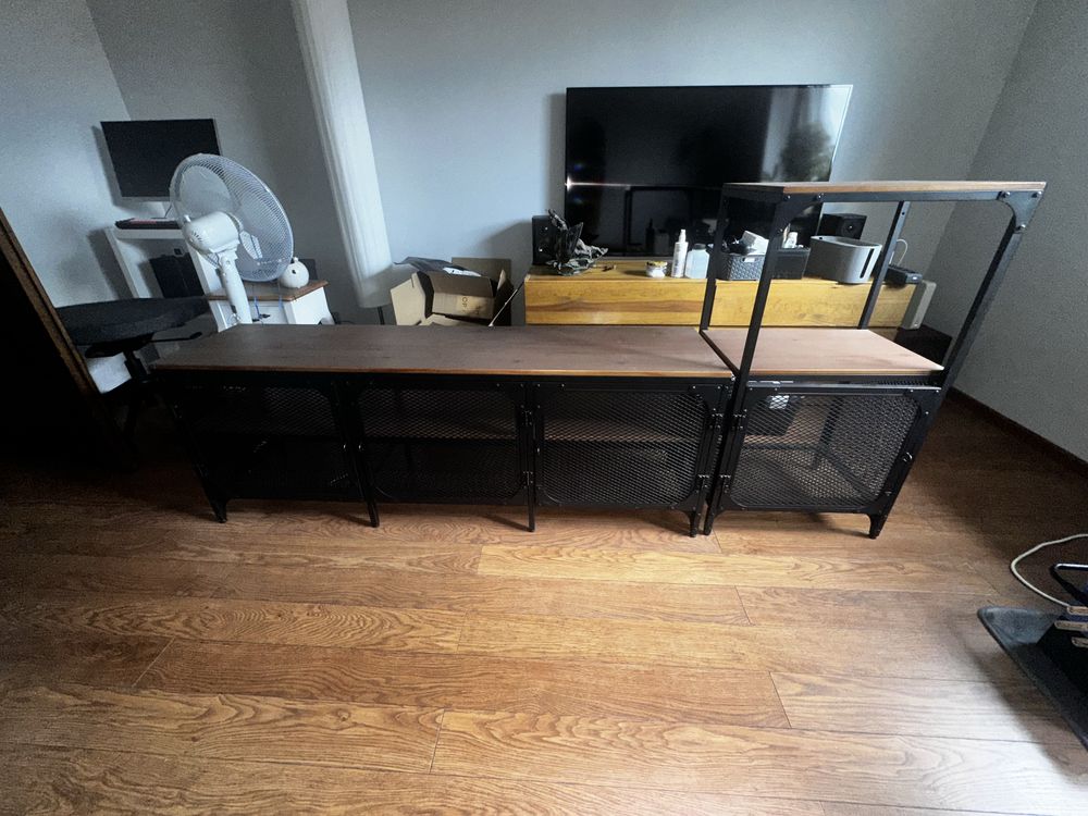 Regal pod telewizor retro z slupkiem