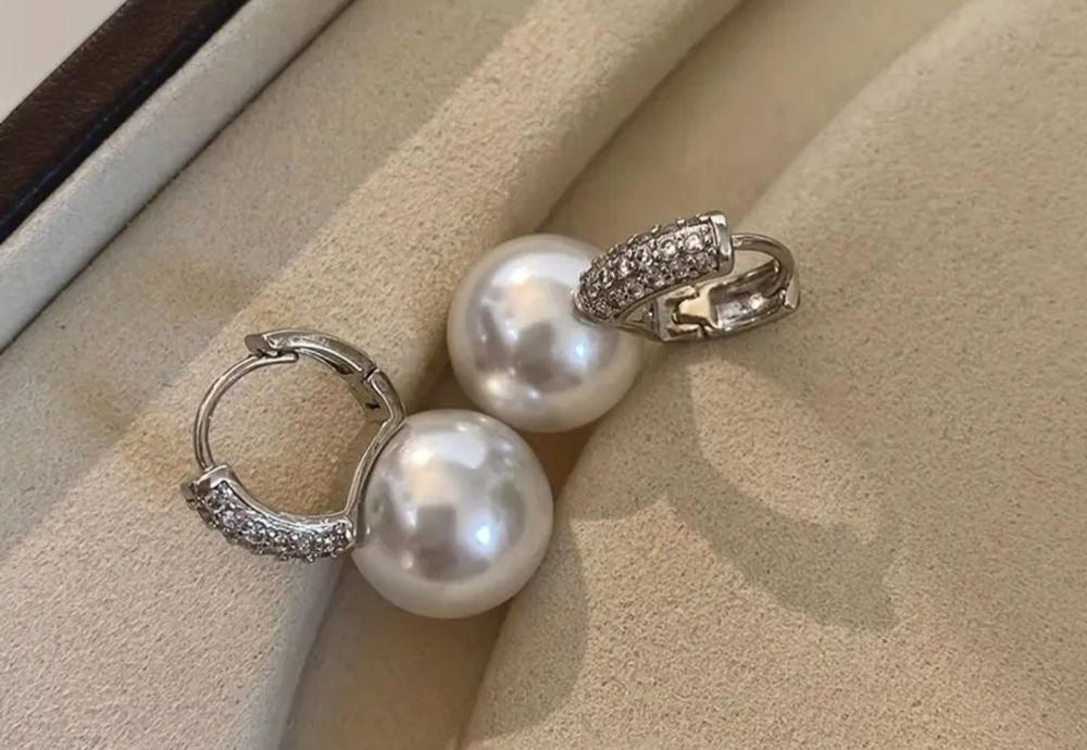 Srebrne Kolczyki Perły Perełki
