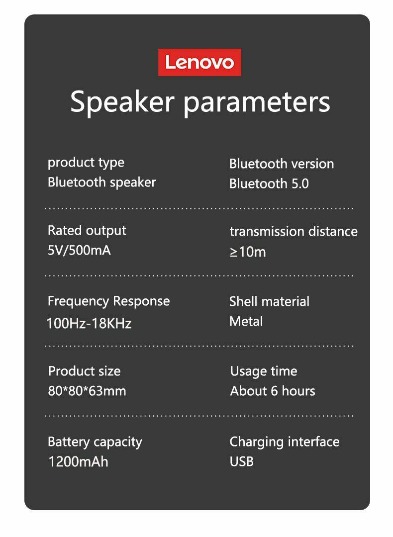 Блютуз колонка, 100% Lenovo