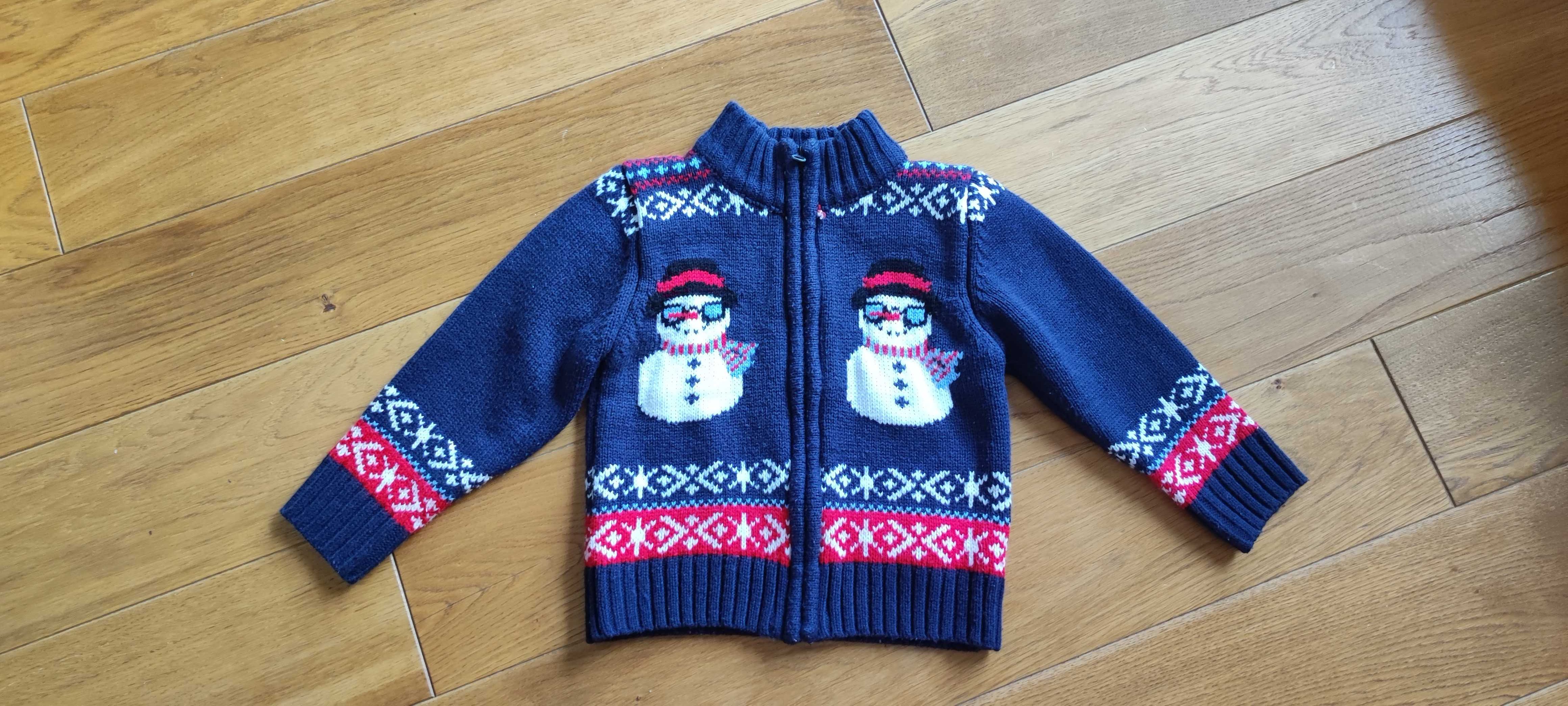 Świąteczny sweterek r 116 swetr zimowy ciepły