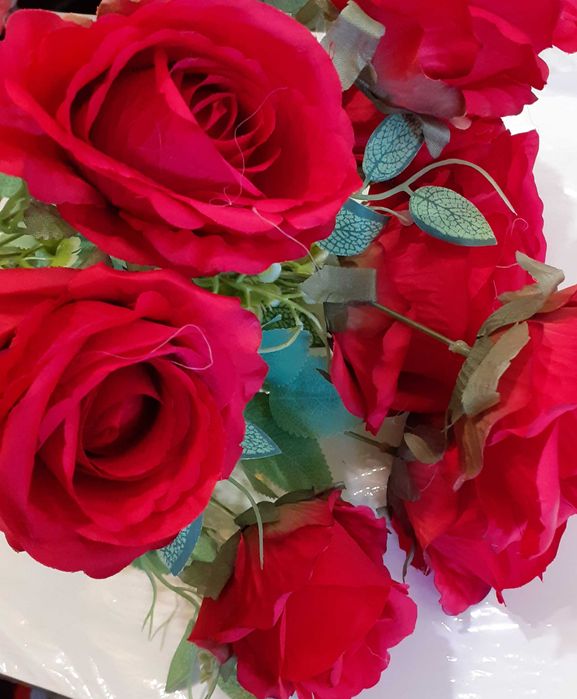 Róże kwiaty sztuczne bukiet