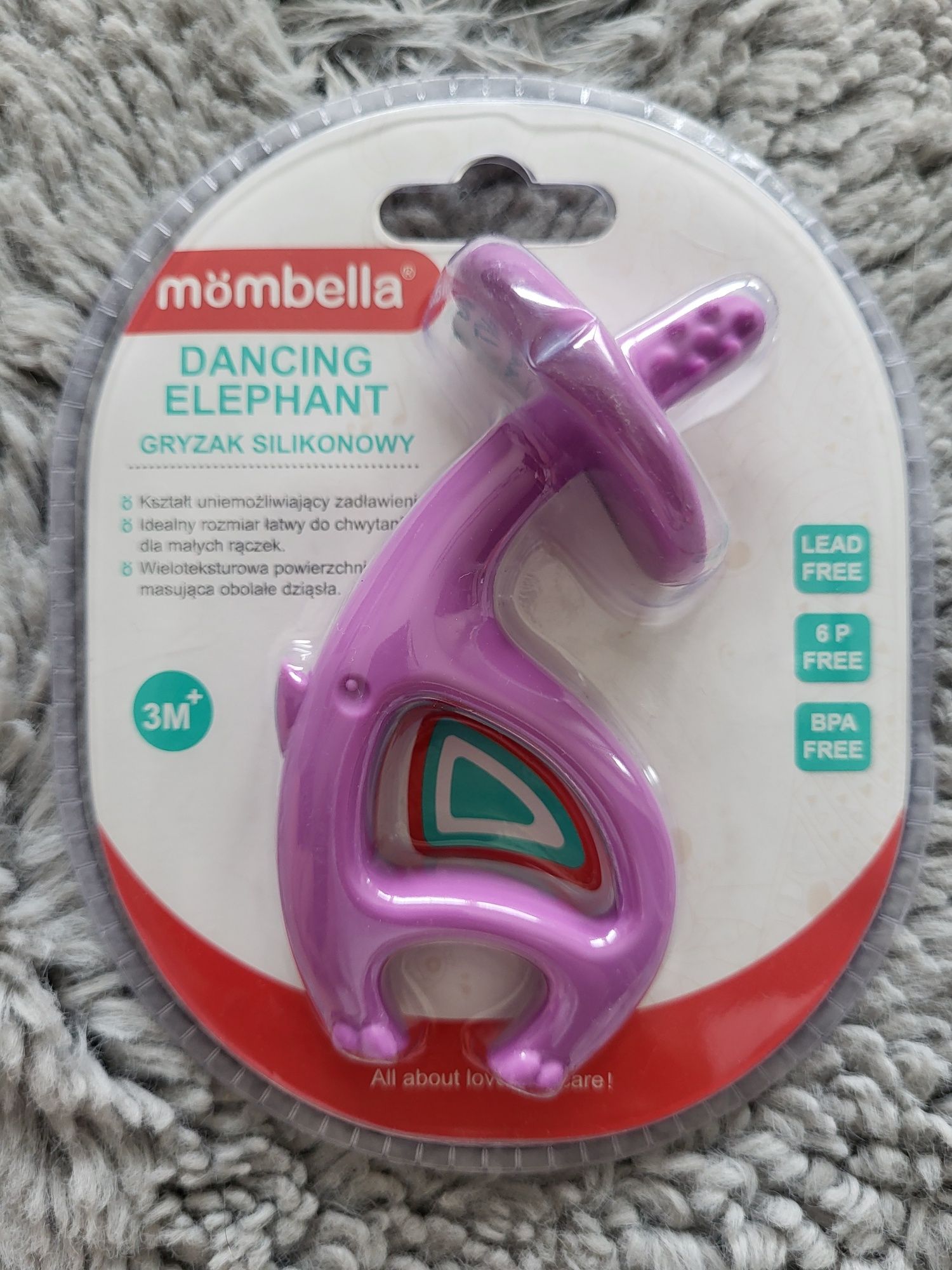 Mombella gryzak silikonowy dancing elephant