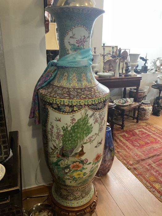 Vaso oriental famille rose style ,alt,1,20 cm discrição abaixo