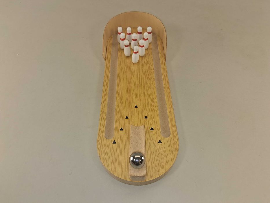 N202 Drewniana Mini Gra Kręgle Bowling Biurkowe Retro Nowa