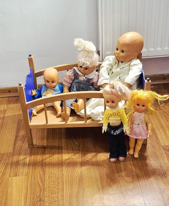 Ліжко з пупсами, ляльками, набір, лот