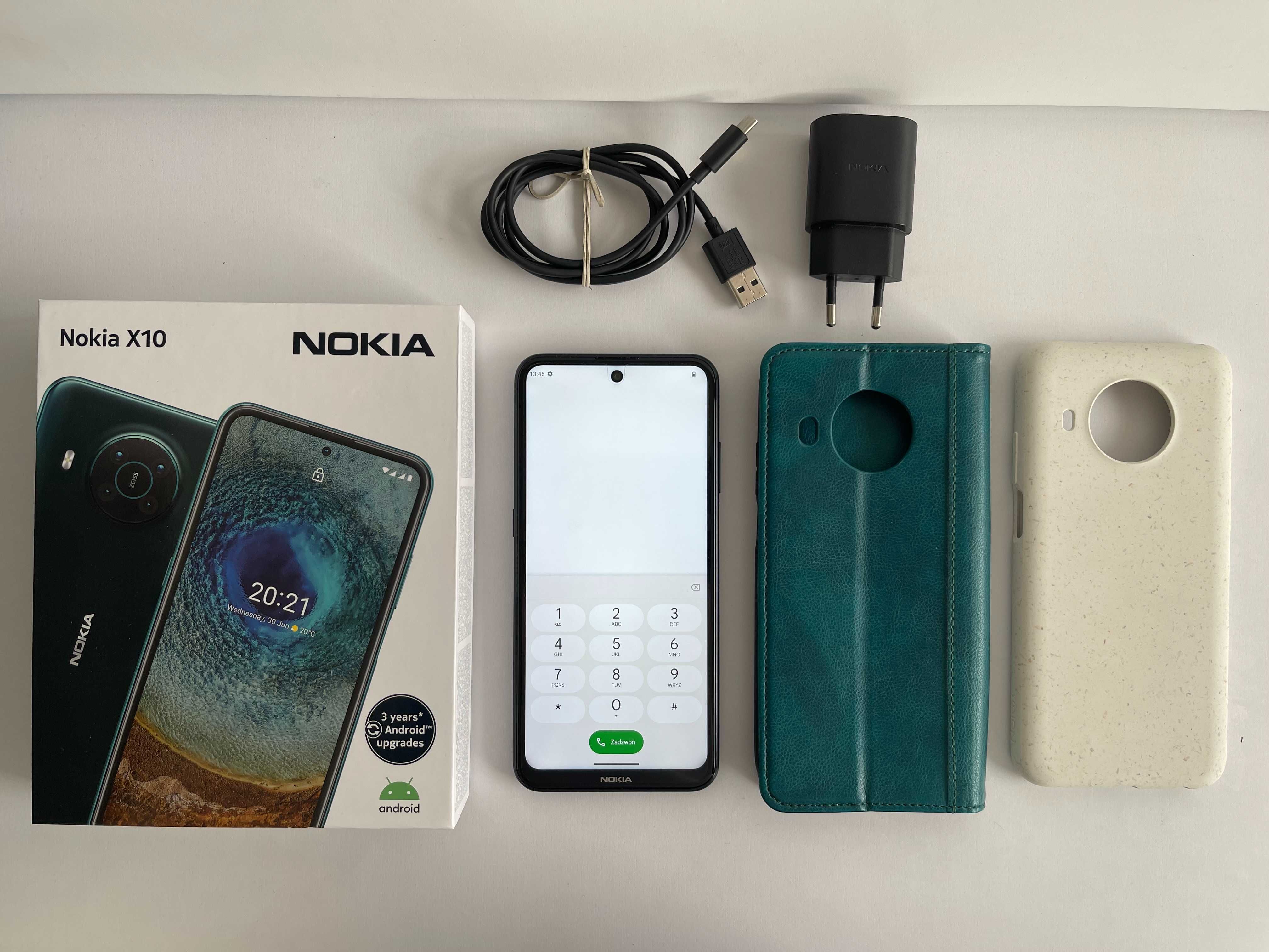 Nokia X10, Kolor Forest, Sprawny w 100%, Stan bardzo dobry, Folia