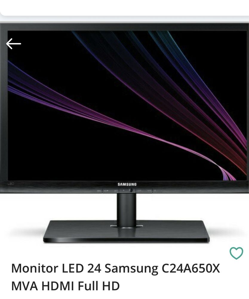 Monitor Samsung LED 24” C24A650X Full HD HDMI MVA