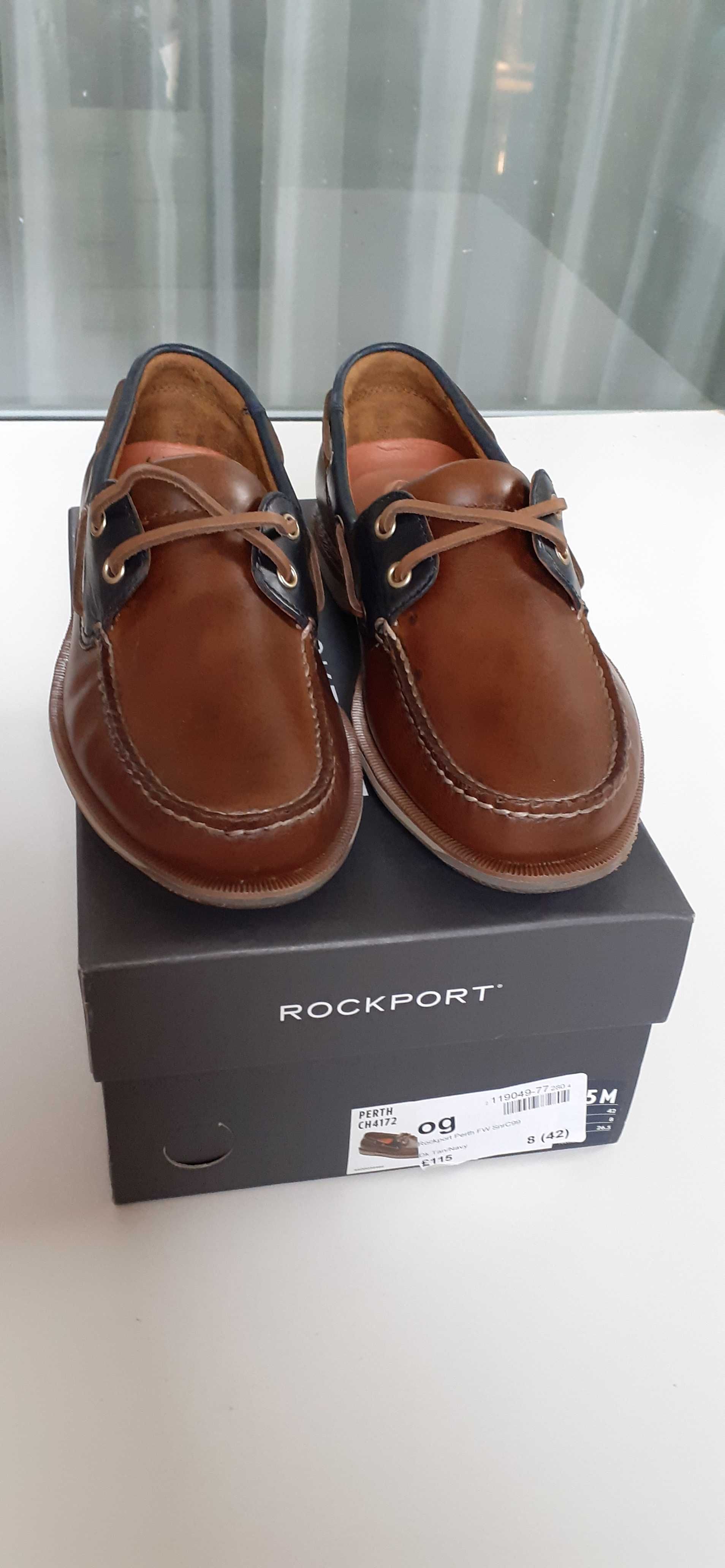 Новые мужские туфли ROCKPORT размер 8 (42) коричневые