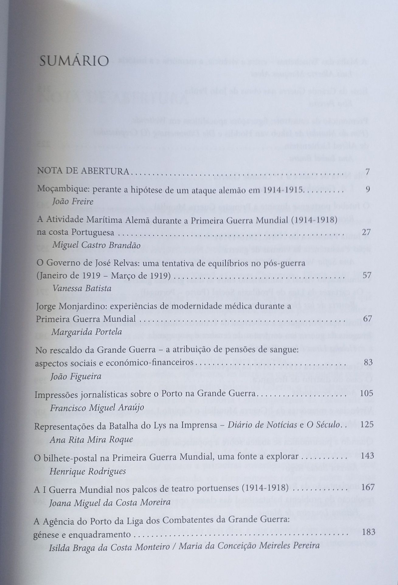 A Grande Guerra: Problemáticas e Representações