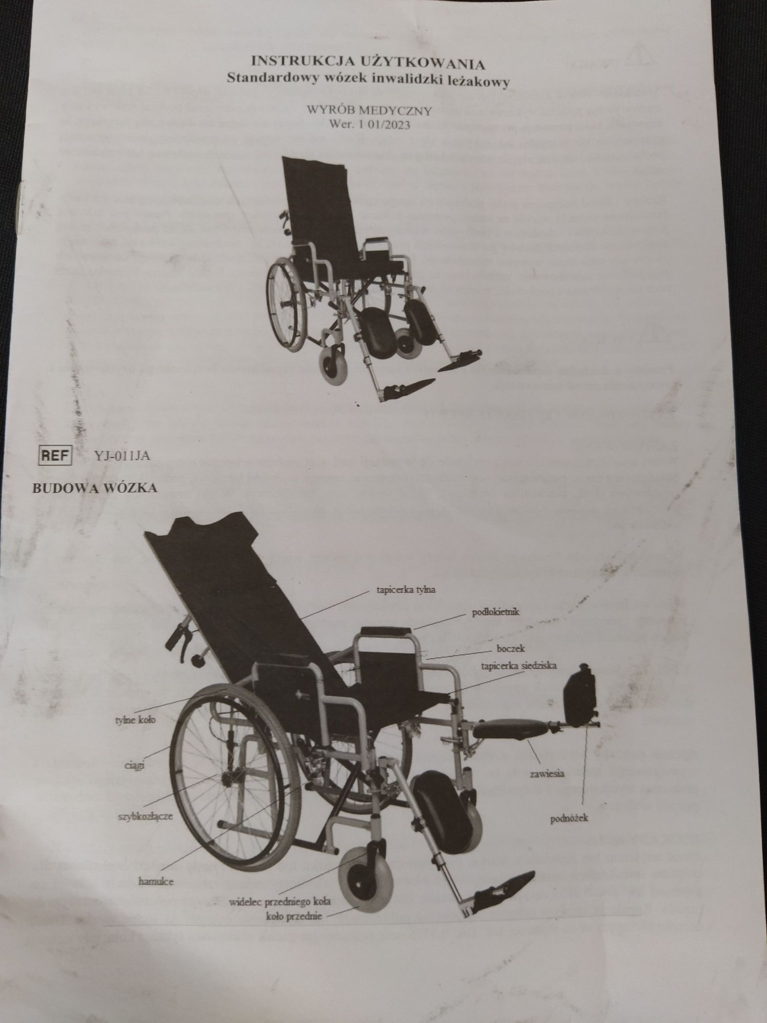 Nowy wózek inwalidzki  leżakowy