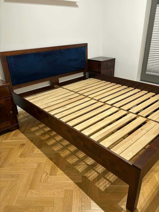 Łóżko z litego drewna brzozowego + szafki nocne