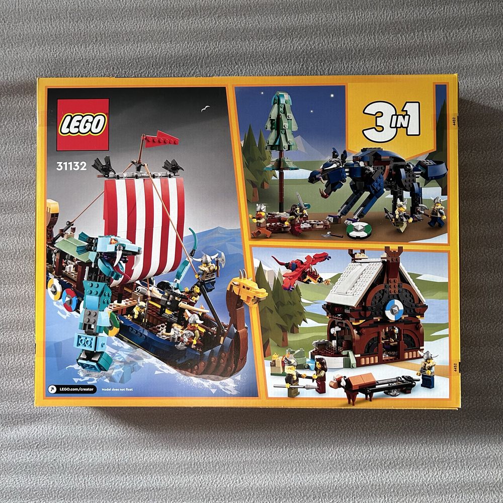 LEGO 31132 Creator 3w1 - Statek wikingów i wąż z Midgardu