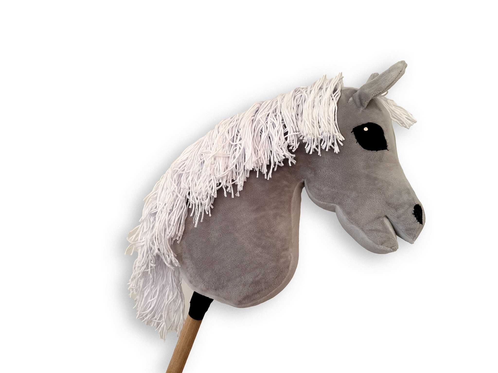 Hobby horse koń na kiju dzień dziecka brązowy biały czarny szary