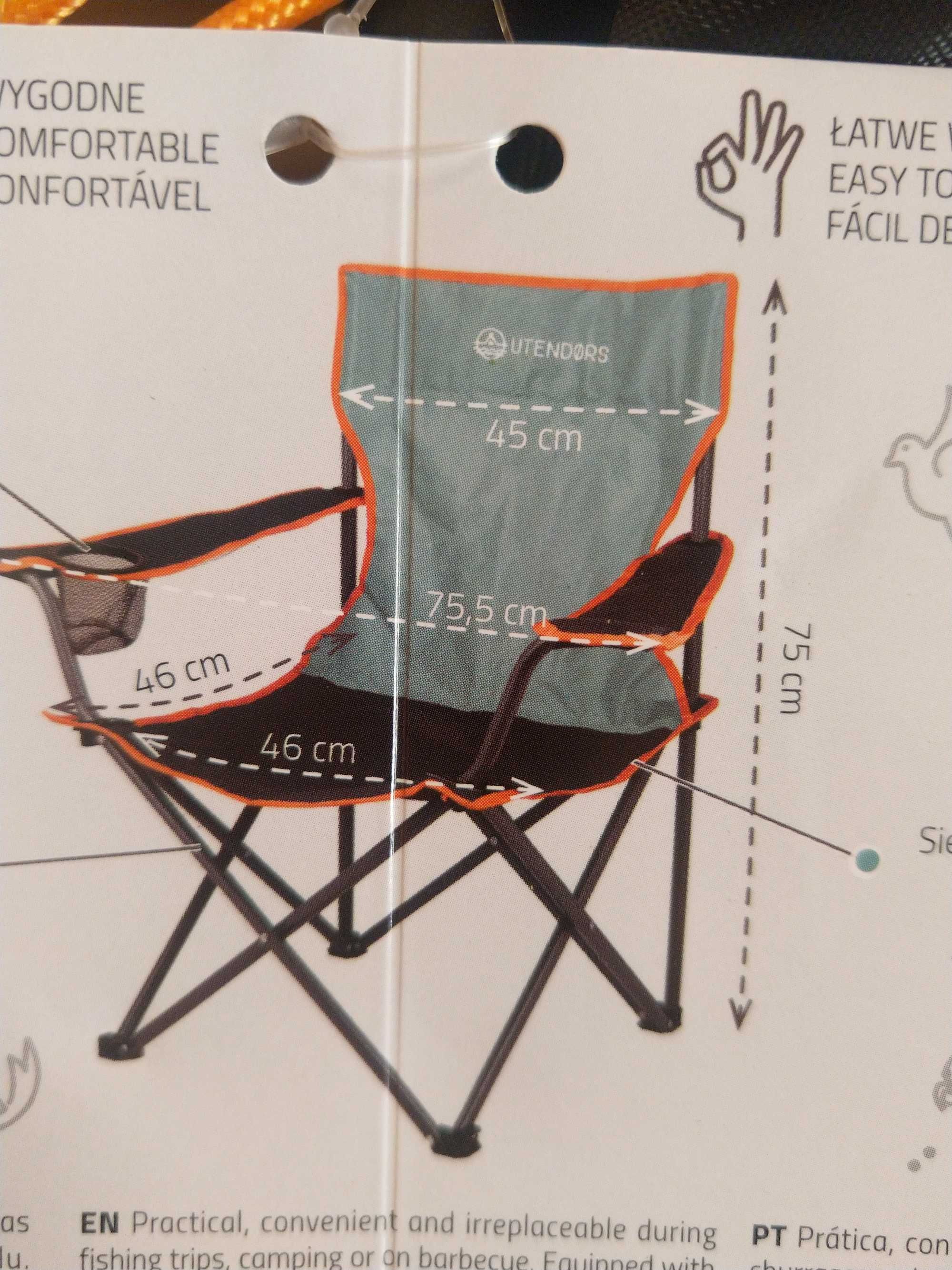 OKAZJA Krzesełko składane turystyczne krzesło wędkarskie + pokrowiec