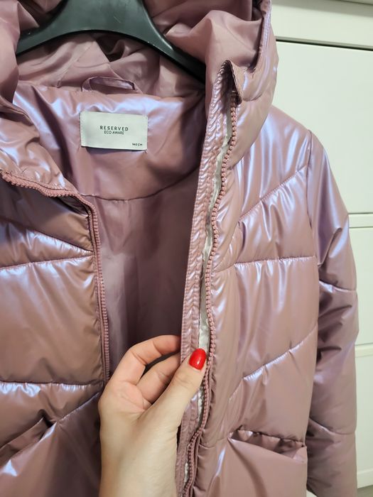 Reserved dziewczęca zimowa różowa holo 146