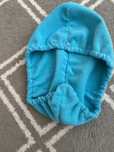 Turban na wlosy, zapinany na guzik , turkusowy