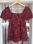Túnica/Top vermelho/preto com padrões geométricos da H&M (36)