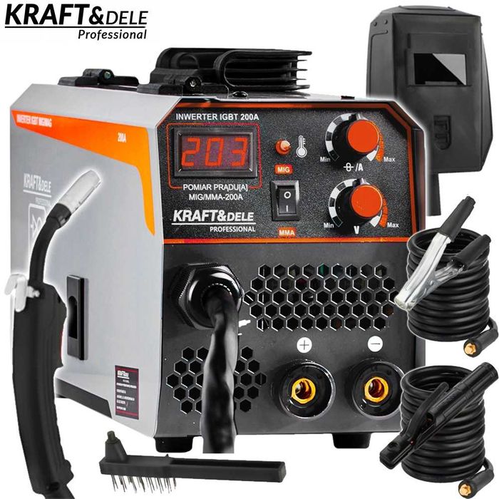 KRAFT&DELE Spawarka Inwerterowa Inwertorowa Mig Mma Tig 200a KD1788