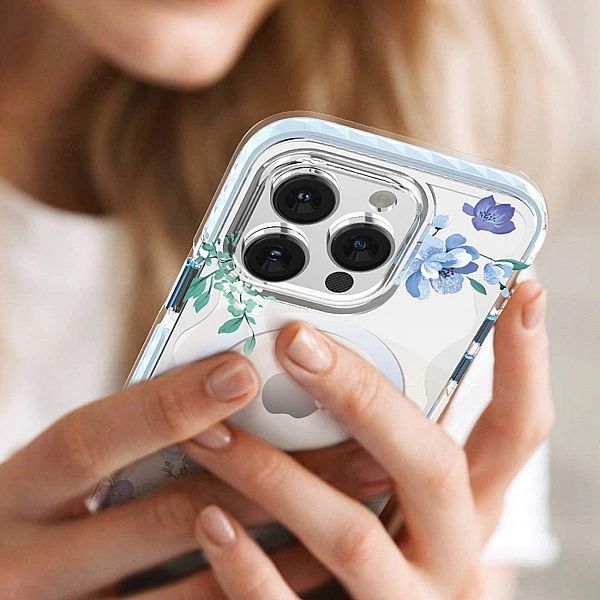 Kingxbar Flora Series magnetyczne etui iPhone 14 Plus MagSafe ozdobion