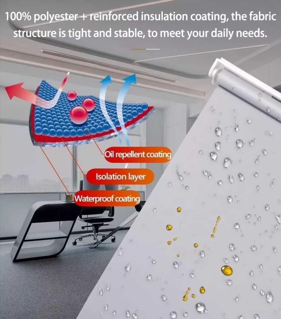 SMONTER Rolety okienne 76 cm x 200 cm wodoodporna tkanina szare