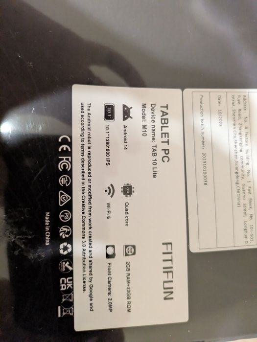 Новий планшет 10" Fitifun m10