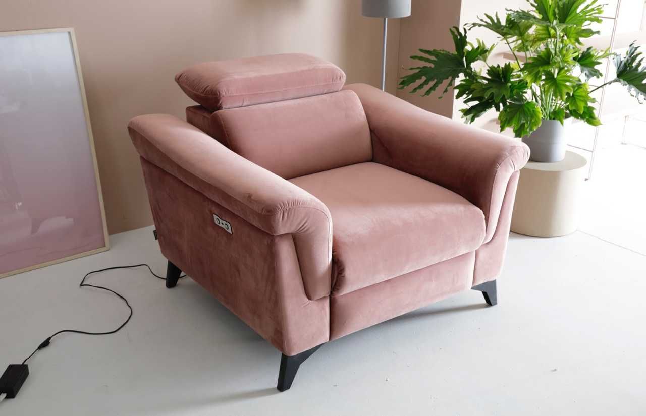 Wajnert Hampton sofa i fotel z funkcją elektrycznego rozkładania
