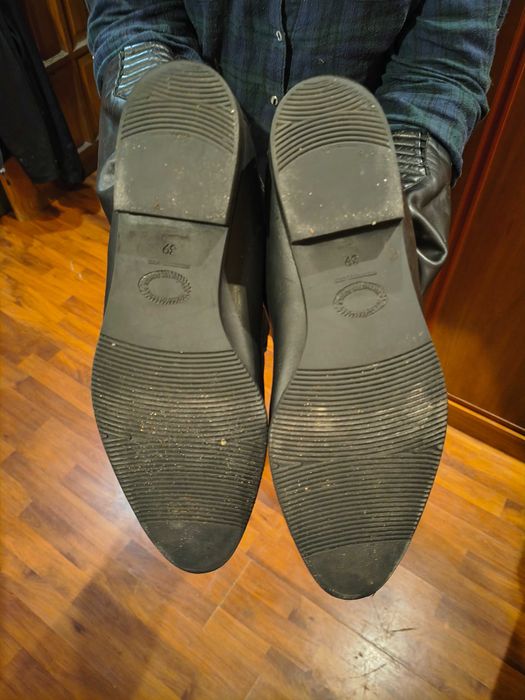 kozaczki wysokie skórzane czarne