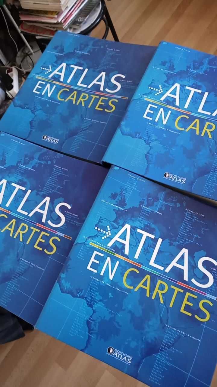 Atlas En Cartes (em língua francesa) 4 dossiês c/ centenas de fichas