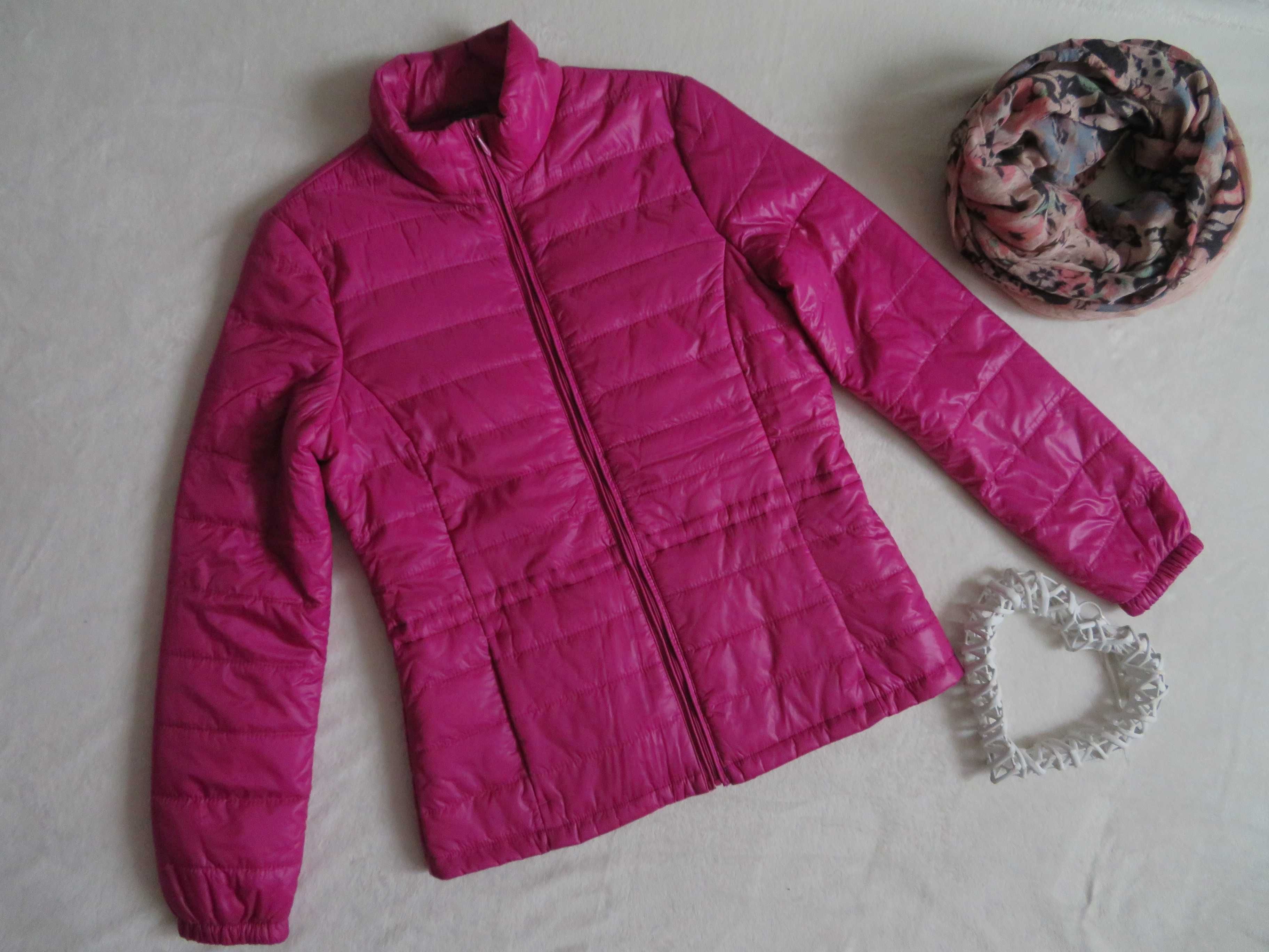 ESMARA kurtka damska przejściowa pikowana różowa GRATIS apaszka (36) S