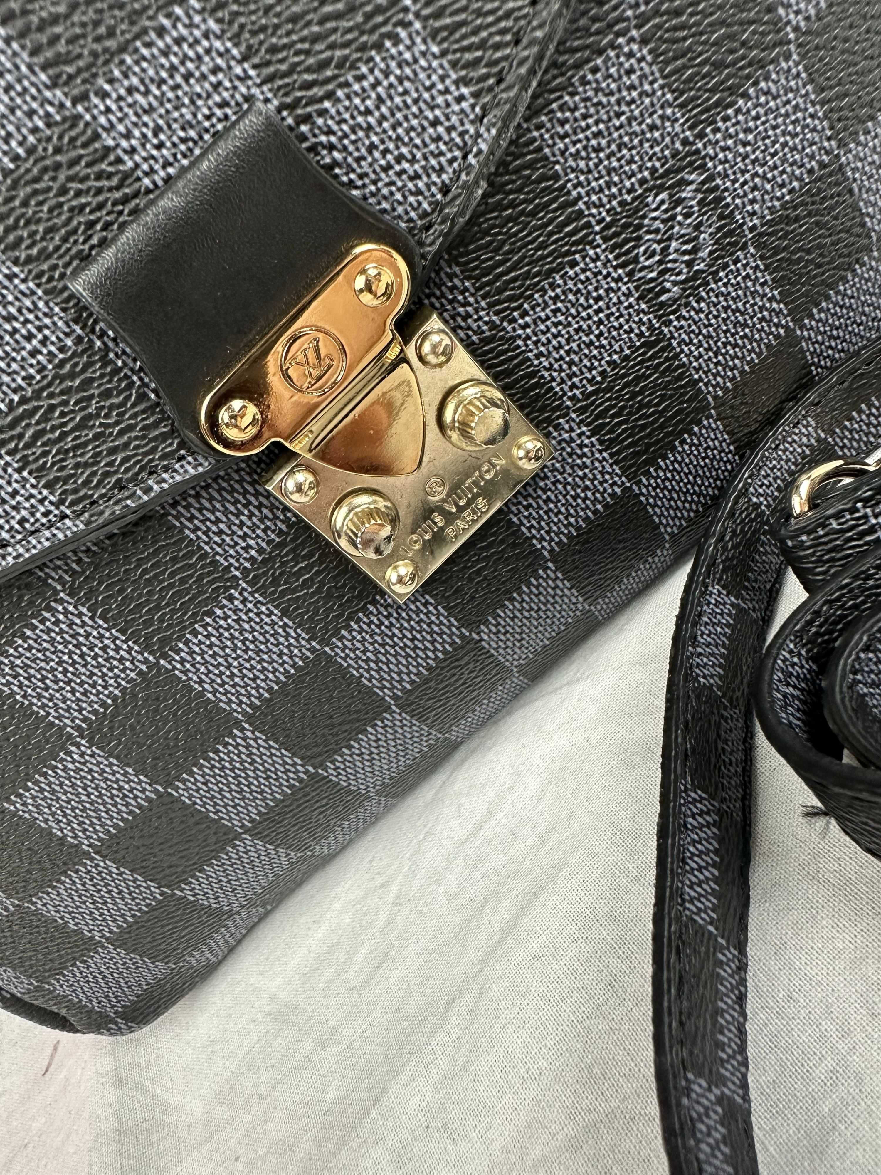 Torba Louis Vuitton metis granat Damier Ebene logowana premium