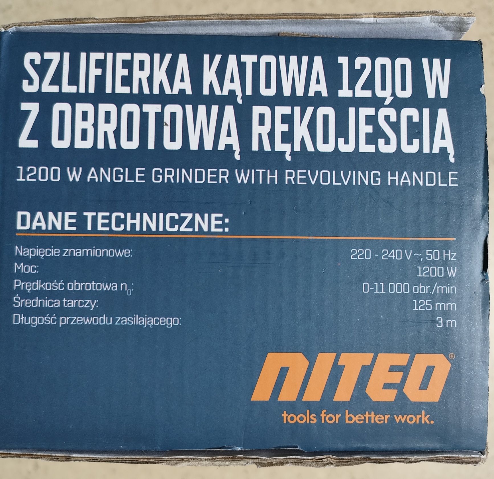 Szlifierka kątowa 1200W Niteo.