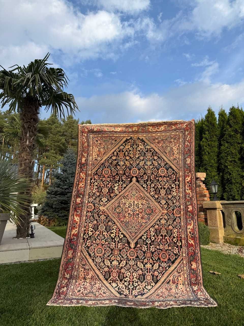 Vintage wełniany dywan perski r. tkany Iran Hamadan 195x130 gal. 7 tys
