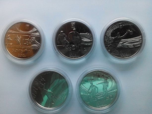 Набор монет Евро 2012 - 5 гривень (5 штук )