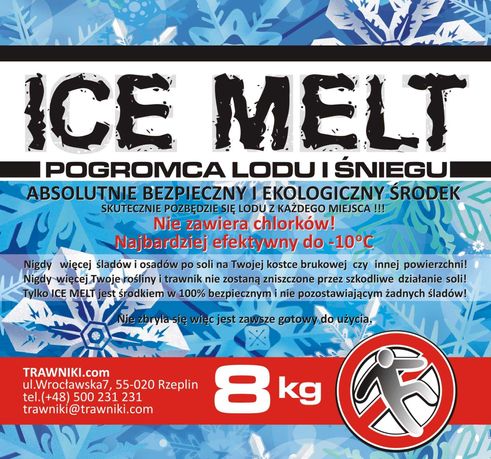 Ice Melt 8kg worek, topi lód, nie sól drogowa, zima, odmrażacz