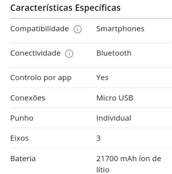 Gimbal ZHIYUN Smooth Q2 estabilizador para telemóvel (Bluetooth )..