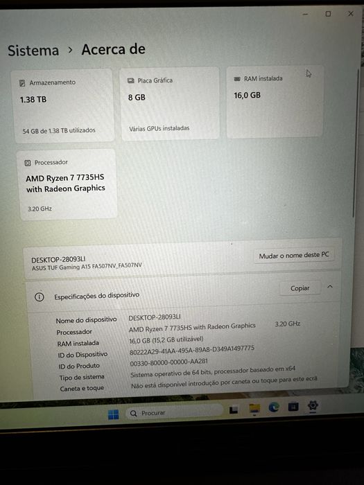 Asus tuf gaming a15(fa507nv)