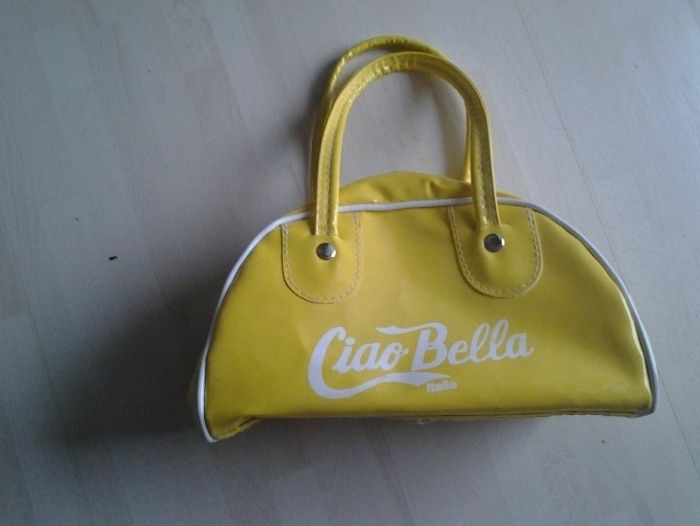 Torebka żółta, z napisem Ciao Bella, nowa