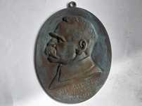 Stara duża plakieta pośmiertna marszałek Józef Piłsudski (18 cm)