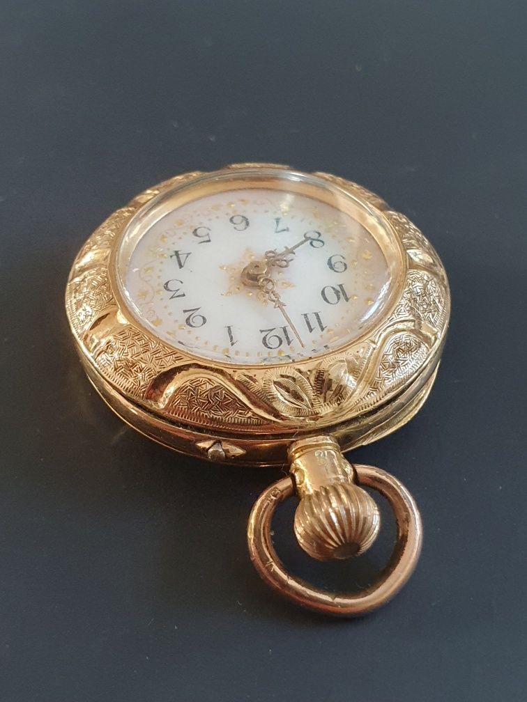 Złoty zegarek kieszonkowy CUIVRE 14k 585 antyk vintage