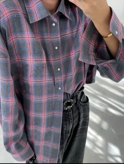 Сорочка жіноча, рубашка у клітинку